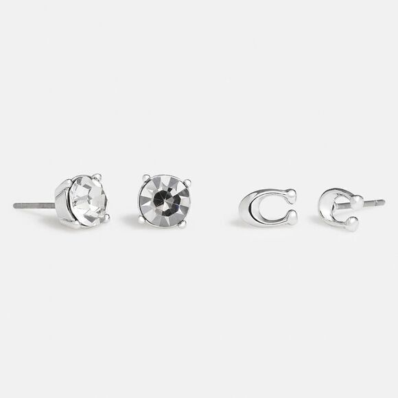 Coach Signature C Stud Earrings Set - Picture 6 of 6